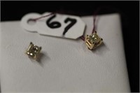 1/2 ct 14kt yellow gold Diamond Earrings princess