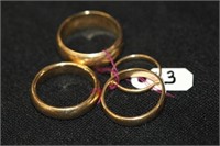 4pc 14kt yellow gold Wedding Rings 23.2 gr tw