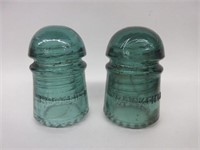 Pair of Brookfield Glass Insulators