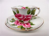 Porcelain Shelley "Rambler Rose" Tea Cup & Saucer