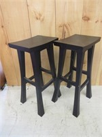 Pair of Sturdy Wooden Kitchen Stools