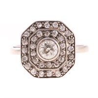 A Vintage 14K White Gold Diamond Ring