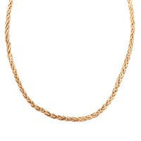 A Lady's 14K Braided Rope Necklace