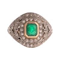 An Emerald and Diamond Ring by JE Caldwell