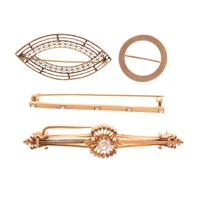 An Assortment of Lady's Brooches in 14K
