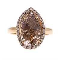 A Lady's Rose Cut Cognac Diamond Ring in 18K