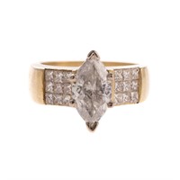 A Lady's Marquise Diamond Engagement Ring in 18K