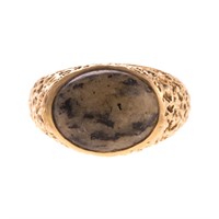 A Gent's 14K Jasper Ring