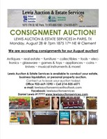 Lewis Auction Services - August Consignment Auction