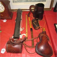 Col Wlmsburg Items Leather Tandard, Flasks, Flute+