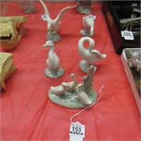 5 Lladro Duck & Geese Porcelain Figurines