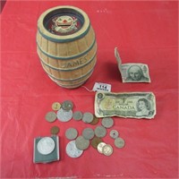 James Clown Bank with Foreign Currency Inside