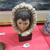 Cybis Porcelain Bust of Eskimo Youth