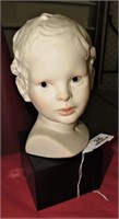 Cybis Porcelain Bisque Bust of Young Boy on Base