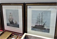 2 "Victory" Ship Prints 1778 & 1922 Journeys