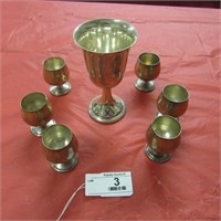 7 Sterling Silver- 1 Goblet & 6 Weighted Cordials