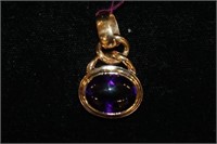 14kt yellow gold Amethyst Pendant approx 3 ct