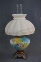 ABCO No. 2 Handpainted Glass Oil Lamp