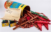 Lincoln Logs Set and Vintage Toys Lot