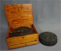Antique Polyphon 71g Music Box Disc Player