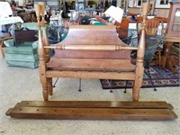 Antique Scroll-top Rope Bed - Maple