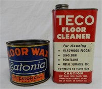 GROUPING OF 2 EATON'S FLOOR PRODUCT CANS