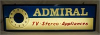 ADMIRAL TV- STEREO- APPLIANCE LIGHT BOX WITH CLOCK