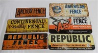 LOT OF 6 VINTAGE USA  FARM FENCE SIGNS