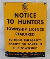 1966 NOTICE TO HUNTERS SSP SIGN