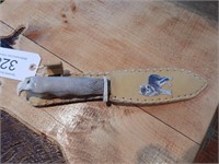 Handcrafted Knife & Leather Sheath - Antler Handle