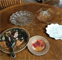 Indiana Glass Egg Plate, Daffodil Bowl & Asst