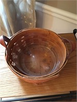 Longaberger Basket with Leather Handles