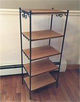 Longaberger Wrought Iron Rack w Wood Shelves