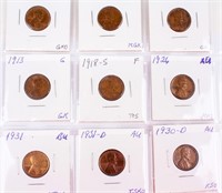 Coin 9 High Grade / Semi Key Early Lincoln Cents
