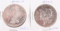 Coin 2 Morgan Silver Dollars 1896-P & 1897-O