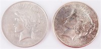 Coin 2 Peace Silver Dollars 1922-P & 1925-P