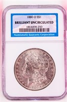 Coin 1880-O Morgan Silver Dollar NGC Unc.