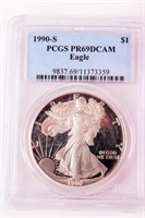 Coin 1990-S  American Silver Eagle PCGS PR69