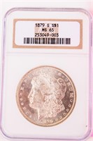 Coin 1879-S  Morgan Silver Dollar NGC MS65