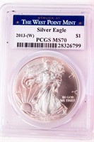 Coin 2013-W  American Silver Eagle PCGS MS70