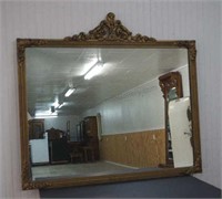 Mid Century Large Gold Guilt Wall Mirror