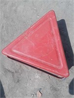 Red triangular stool