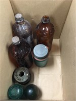 Box of Clorox bottles and fruit jar           (k 2