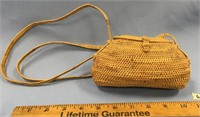 Hand woven grass basket work purse           (k 20