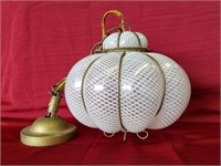 ca 1915 Cross-hatch Art Glass Gourd Lamp Shade