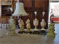 Lot of 6 Vintage Lamps