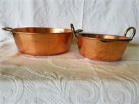 2 pcs. Copper Cooking / Candy Making Pans