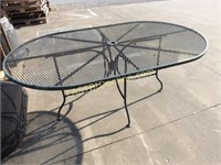 WROUGHT IRON OVAL SHAPED OUTDOOR PATIO TABLE