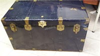 Atlas Trunk & Luggage Navy & Brass Steel Trunk