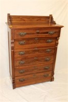 Victorian Chest of 6 Drawers 58"x40"x18"